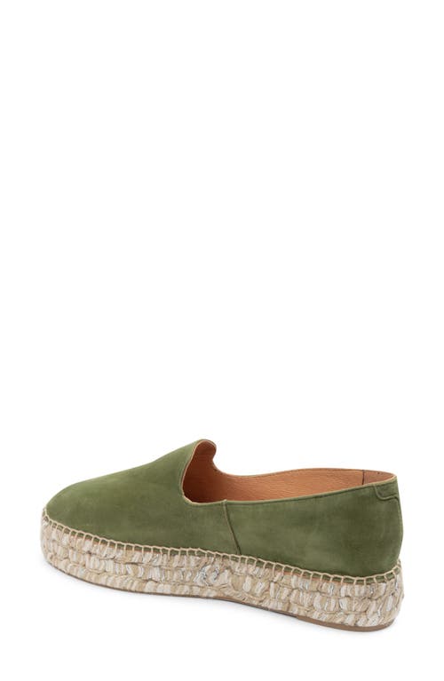 Shop Patricia Green Avery Platform Epsadrille Flat In Olive Suede
