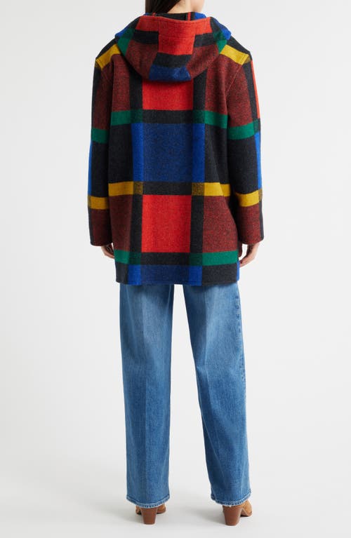Pendleton Plaid Virgin Wool Duffle Coat In Multi