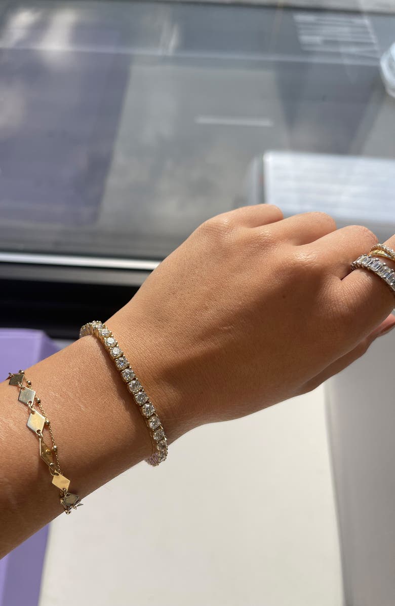 HauteCarat Round Cut Lab Grown Diamond Tennis Bracelet, Alternate, color, White Gold