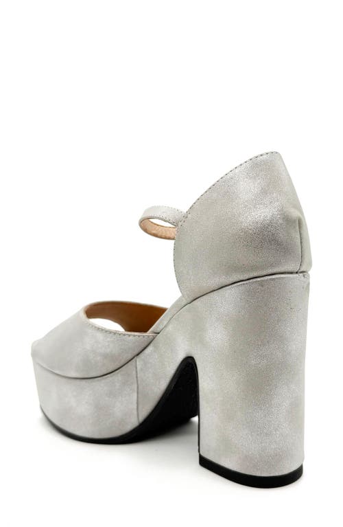 Chelsea Crew Quill Metallic Platform Sandal In Silver Pu