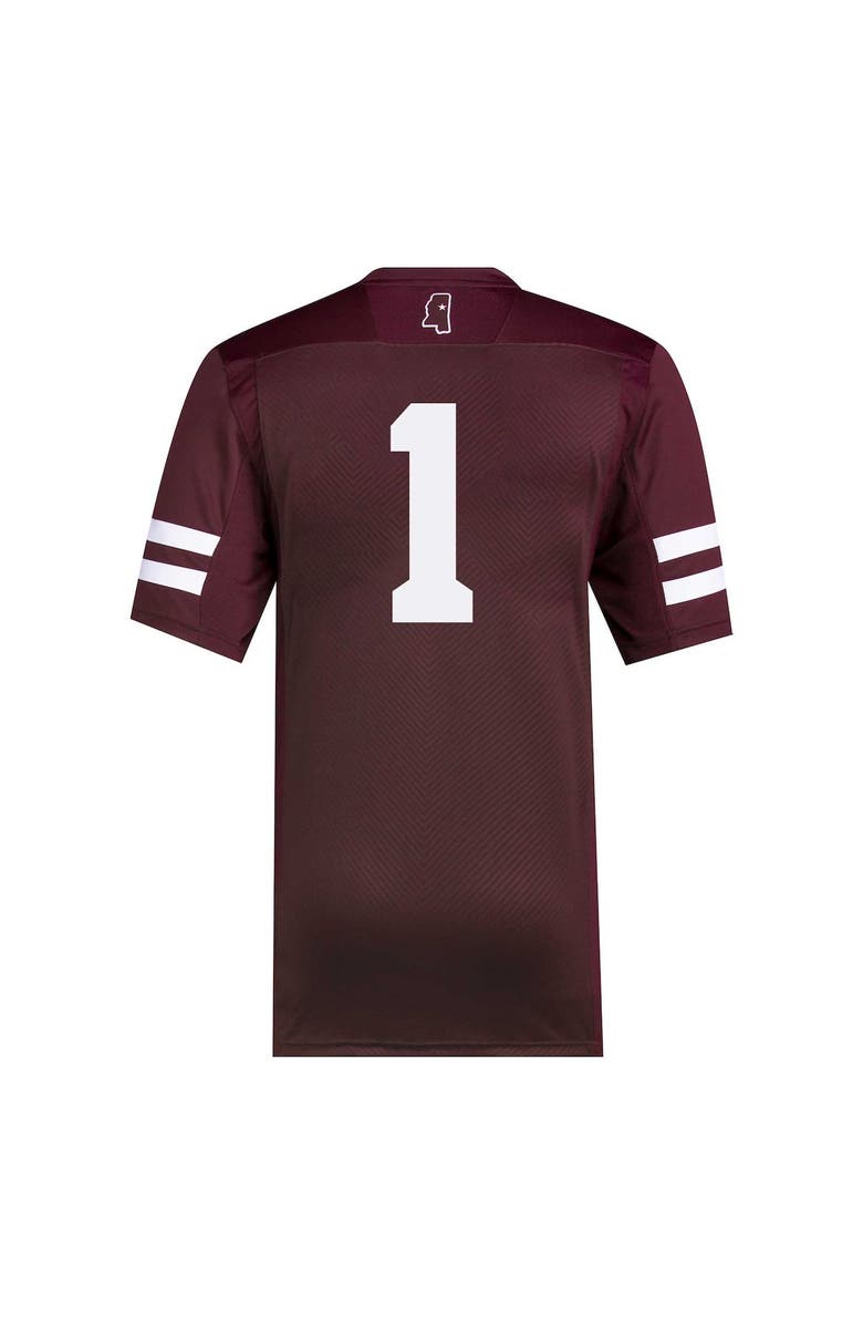 adidas Men's adidas #1 Maroon Mississippi State Bulldogs Premier Football Jersey, Alternate, color, Maroon