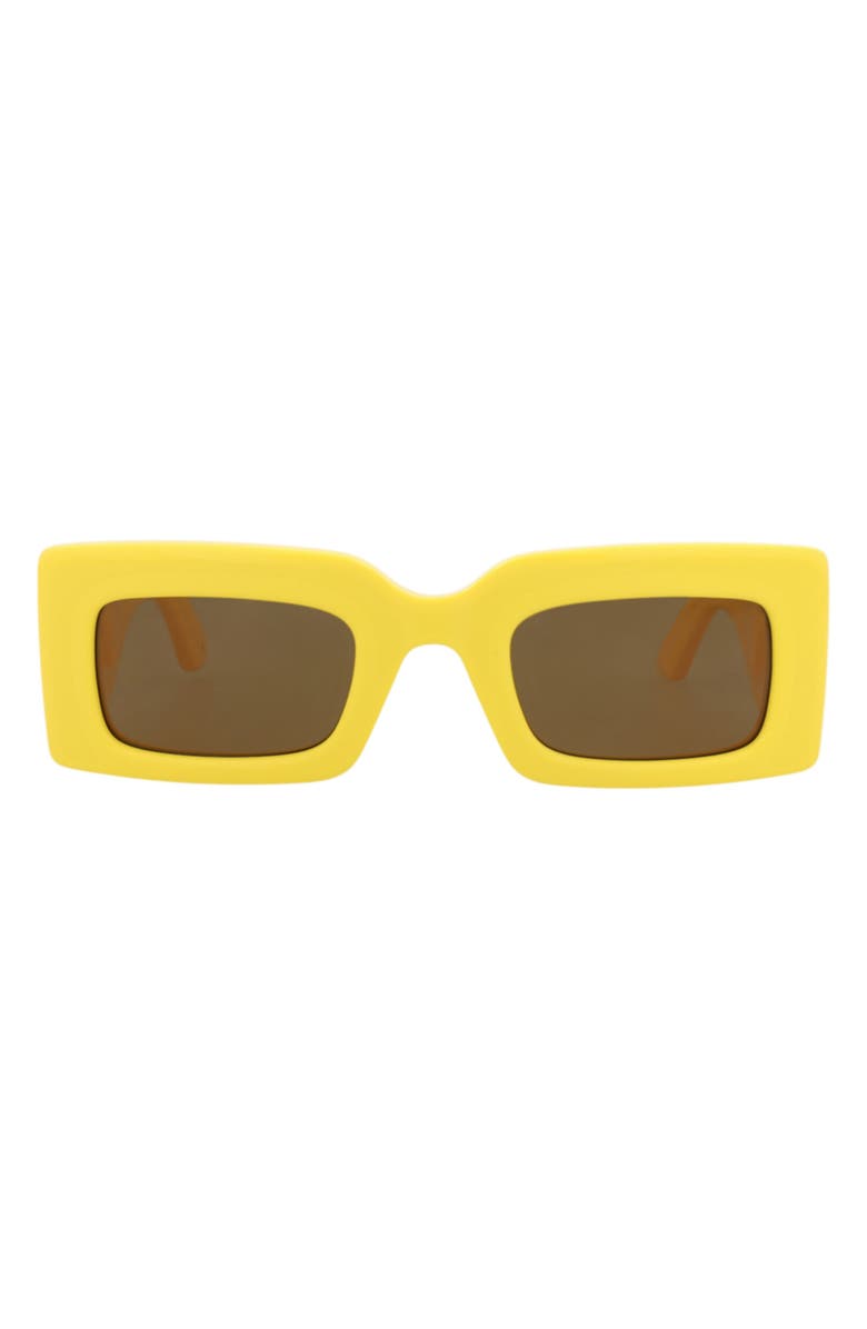 McQueen 50mm Rectangular Sunglasses, Main, color, Yellow Yellow Brown