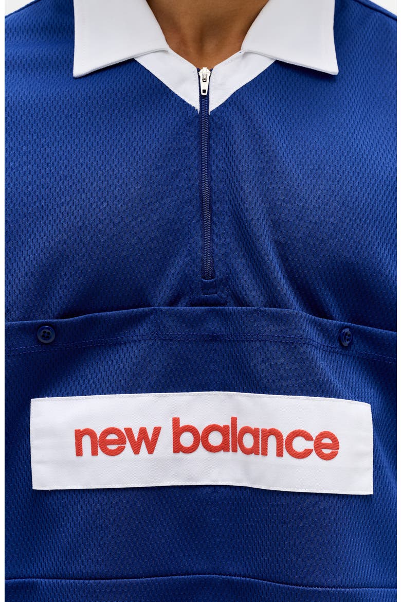Made in USA Relaxed Mesh Zip Polo, Alternate, color, INKWELL