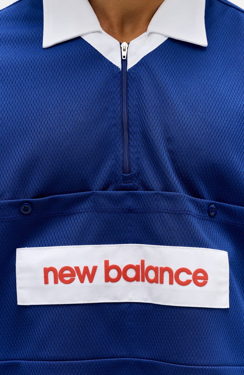 New Balance Made in USA Relaxed Mesh Zip Polo, Alternate, color, Inkwell