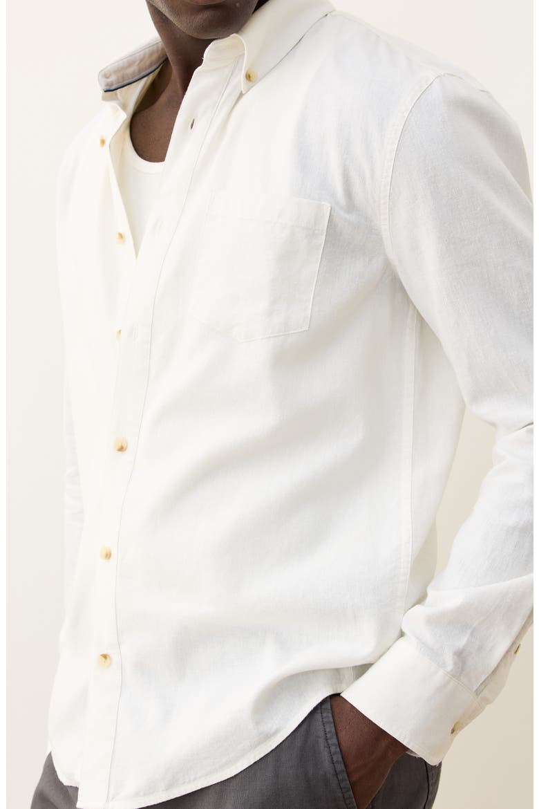 Better-than-Linen Hemp Blend Button-Down Shirt, Alternate, color, WHITE