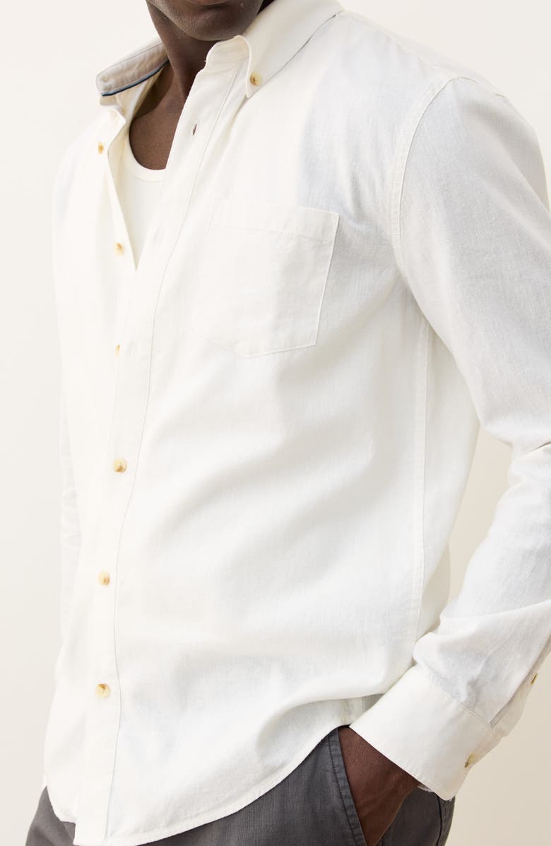 Marine Layer Better-than-Linen Short Sleeve Hemp Blend Button-Up Shirt, Alternate, color,