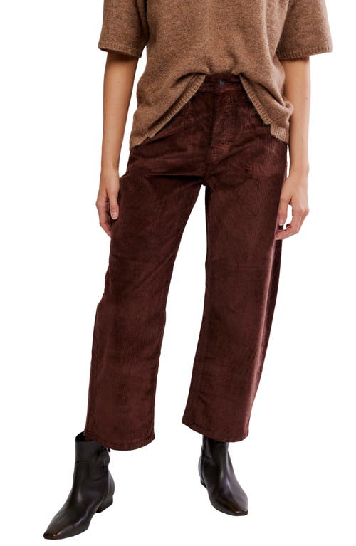 Free People Deep Trance Corduroy Wide Leg Ankle Pants In Brown