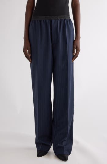 Balenciaga Pinstripe Wool Pull-On Pants | Nordstrom