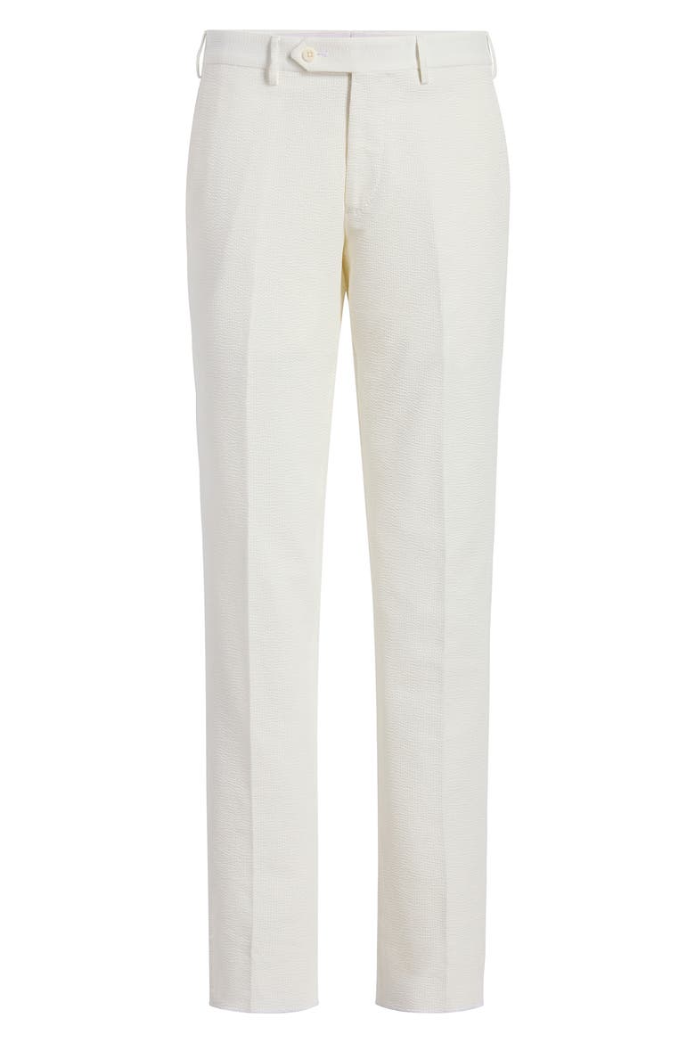Parker Flat Front Stretch Cotton Pants, Main, color, WHITE