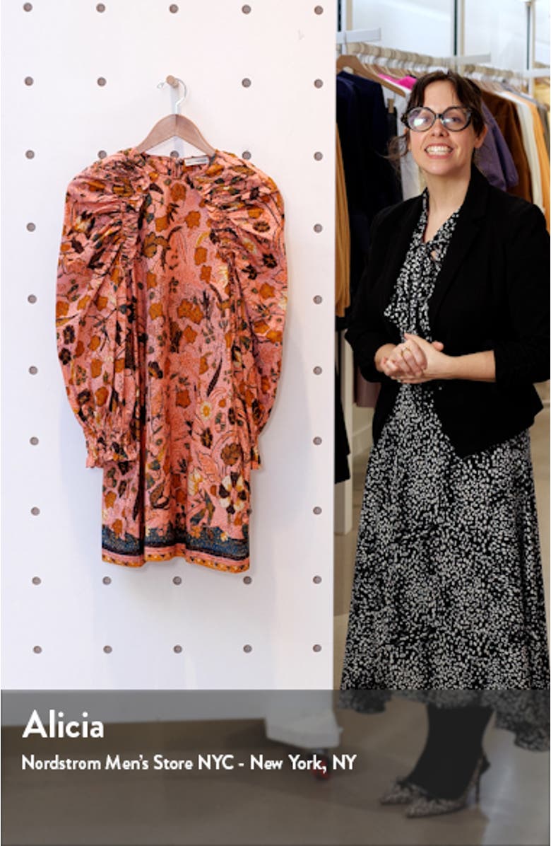 Devya Floral Long Balloon Sleeve Shift Dress, sales video thumbnail