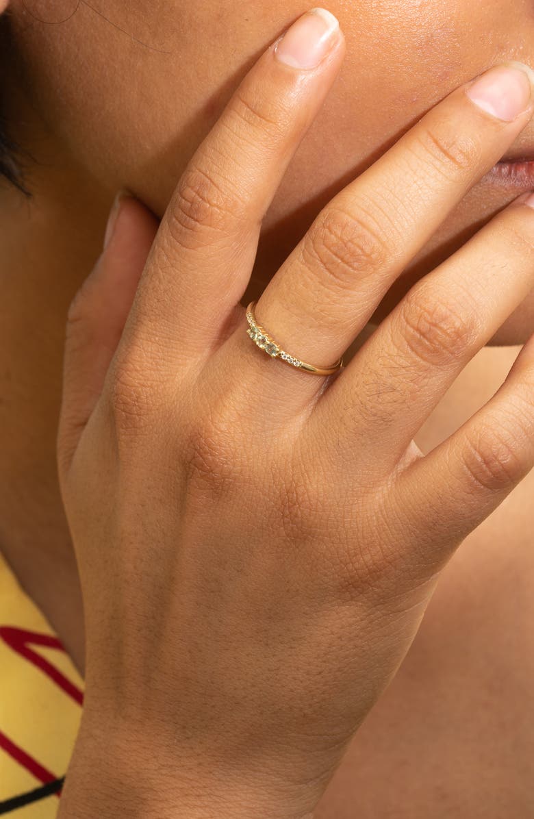 Jennie Kwon Designs Three Green Sapphire Equilibrium Ring, Alternate, color,