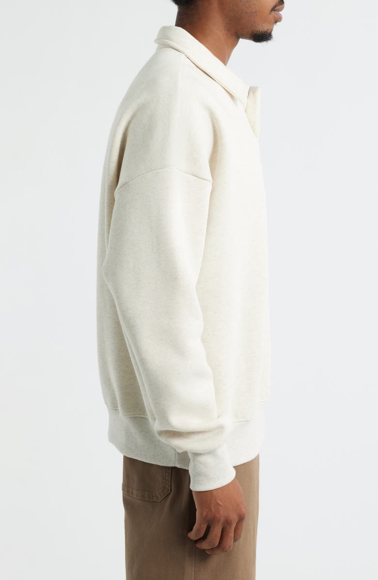 BP. Polo Fleece Sweatshirt, Alternate, color, Beige Oatmeal Light Heather