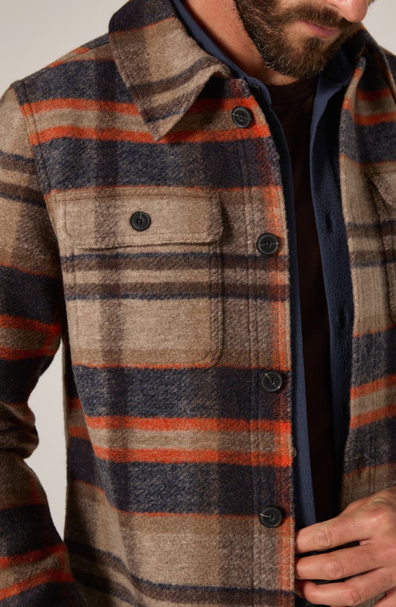 7 Diamonds Townsend Plaid Overshirt, Alternate, color, Camel