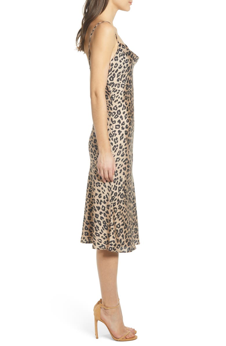 Bardot Leopard Cocktail Slipdress, Alternate, color,