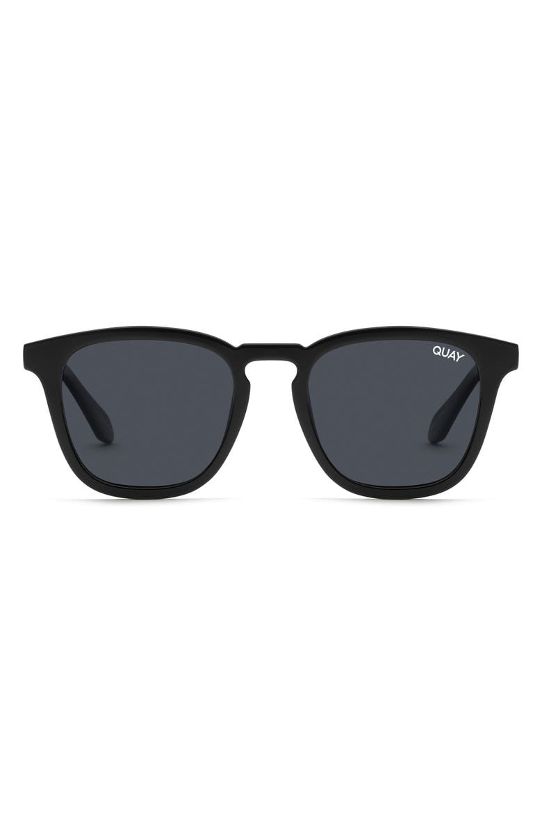 QUAY Jackpot 50mm Polarized Round Sunglasses, Main, color, Black / Smoke Polarized