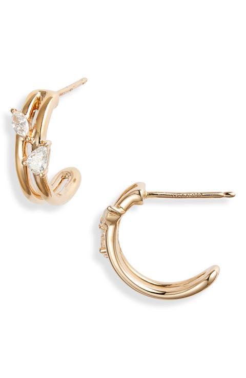 Taylor Elaine Diamond Double Huggie Hoop Earrings