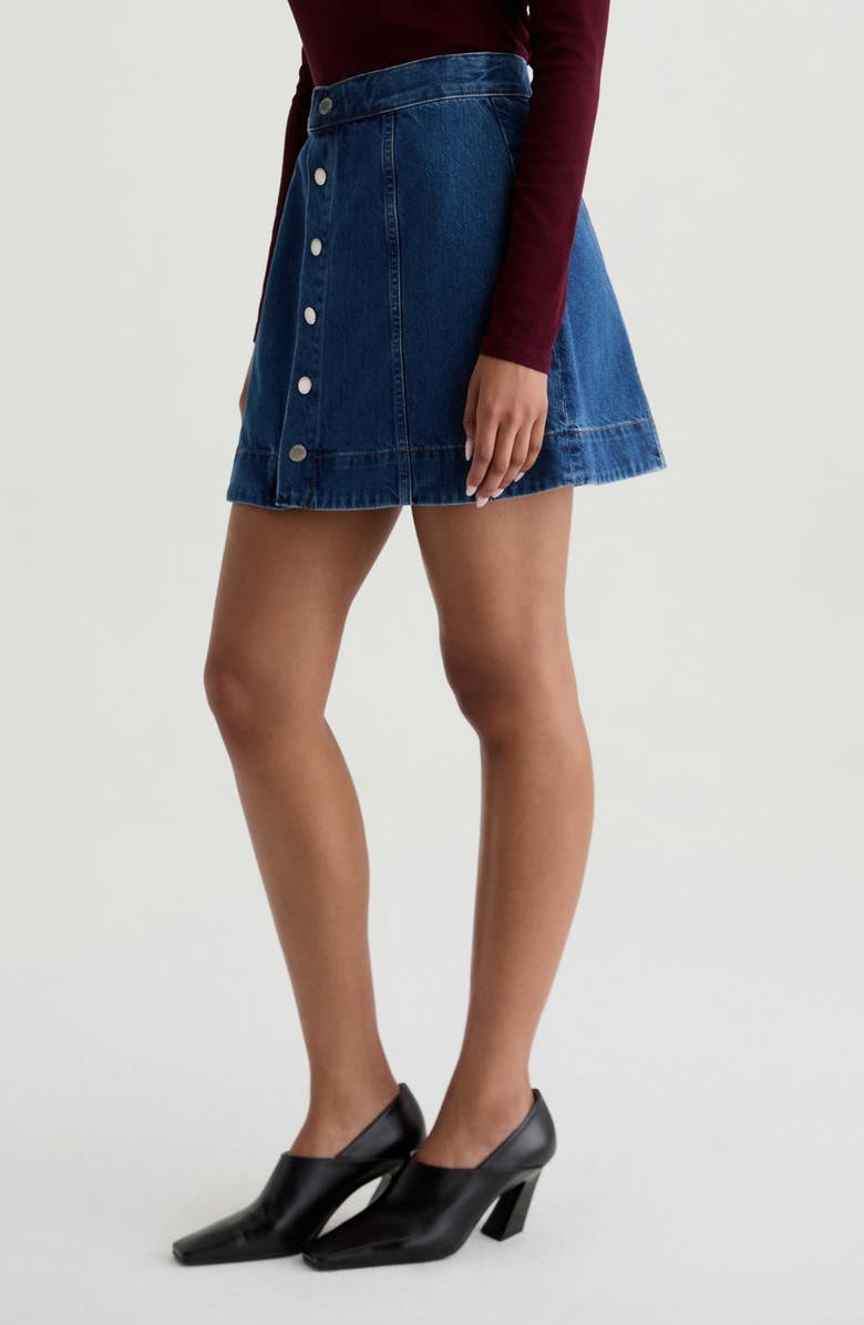 AG Evie A-Line Denim Miniskirt, Alternate, color, Denali
