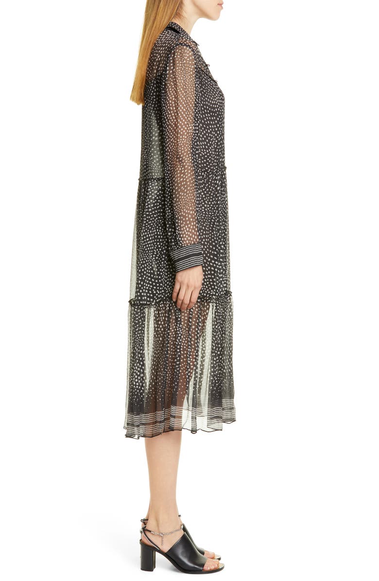 rag & bone Libby Polka Dot Silk Midi Dress, Alternate, color,