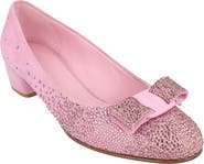 FERRAGAMO Vara Crystal Embellished Leather Pump