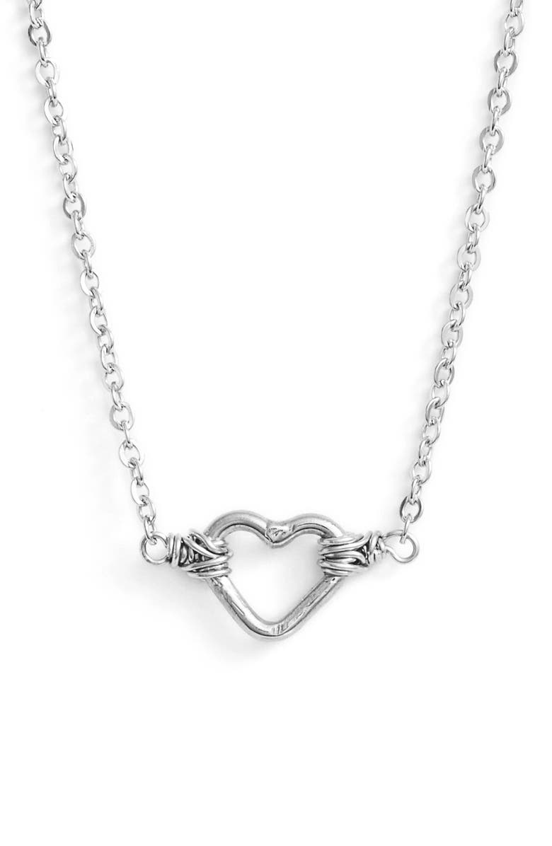 Nashelle Mini Open Heart Pendant Necklace, Main, color, 