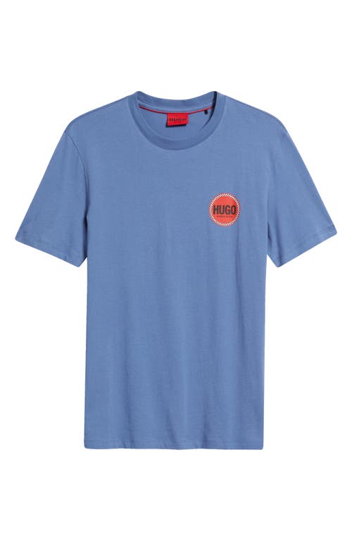 Hugo Boss Hugo Danetchorb Logo Graphic T-shirt In Open Blue