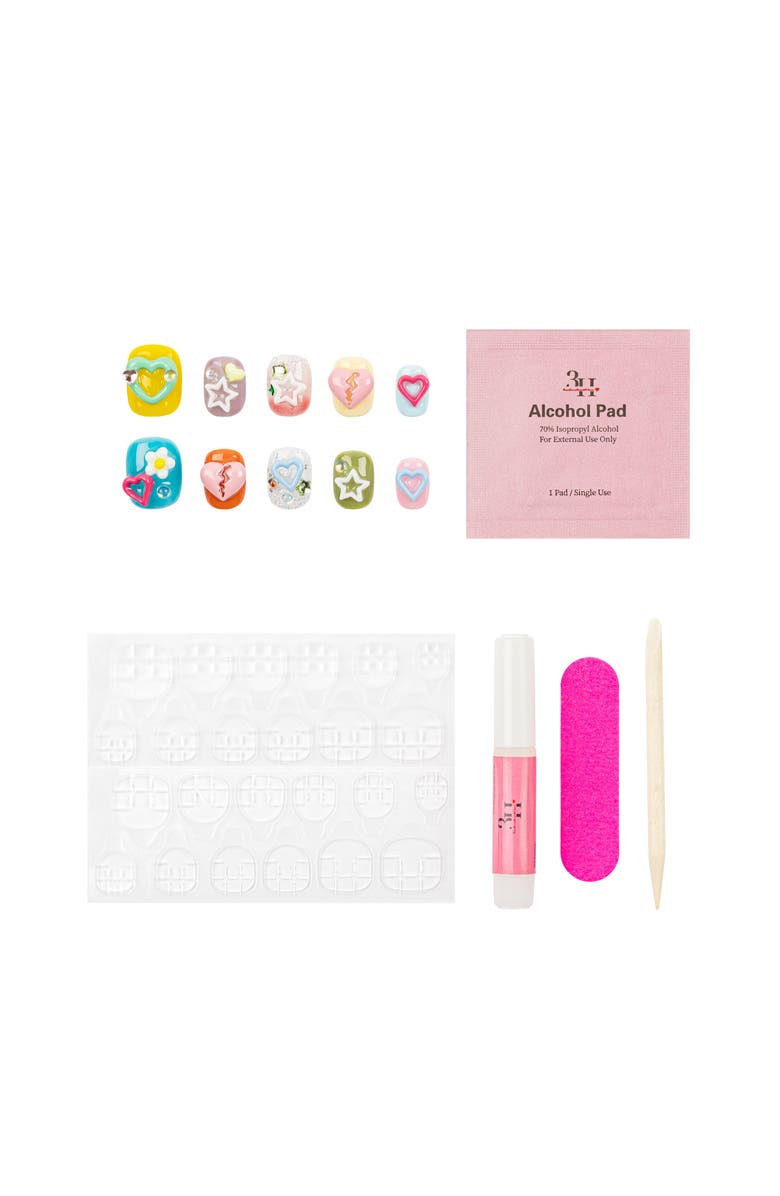 3H Nails Kawaii Star Luxury Handmade Press On Nails, Alternate, color, Multicolor