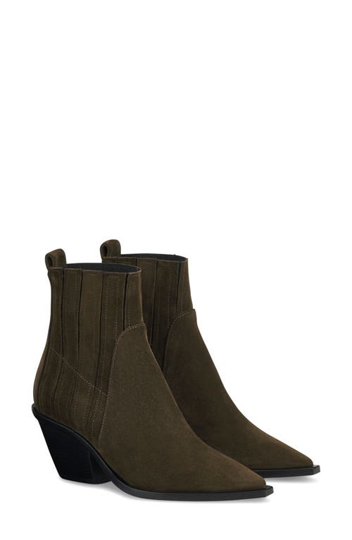 AGL Roberta Beat Pointed Toe Chelsea Boot in Forest 