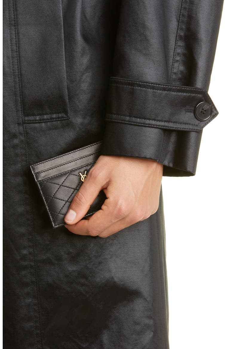 Gaby Quilted Leather Card Case, Alternate, color, 1000 NERO