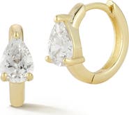 GLAZE JEWELRY Pear Cubic Zirconia Huggie Hoop Earrings