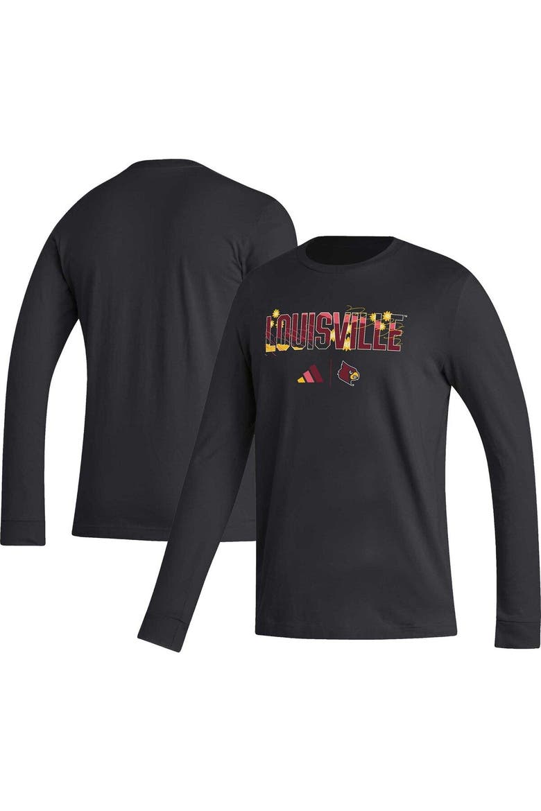 Men's adidas Black Louisville Cardinals Honoring Black Excellence Long Sleeve T-Shirt, Main, color, Black