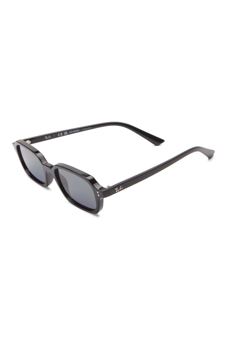 52mm Polarized Pillow Sunglasses, Alternate, color, BLACK