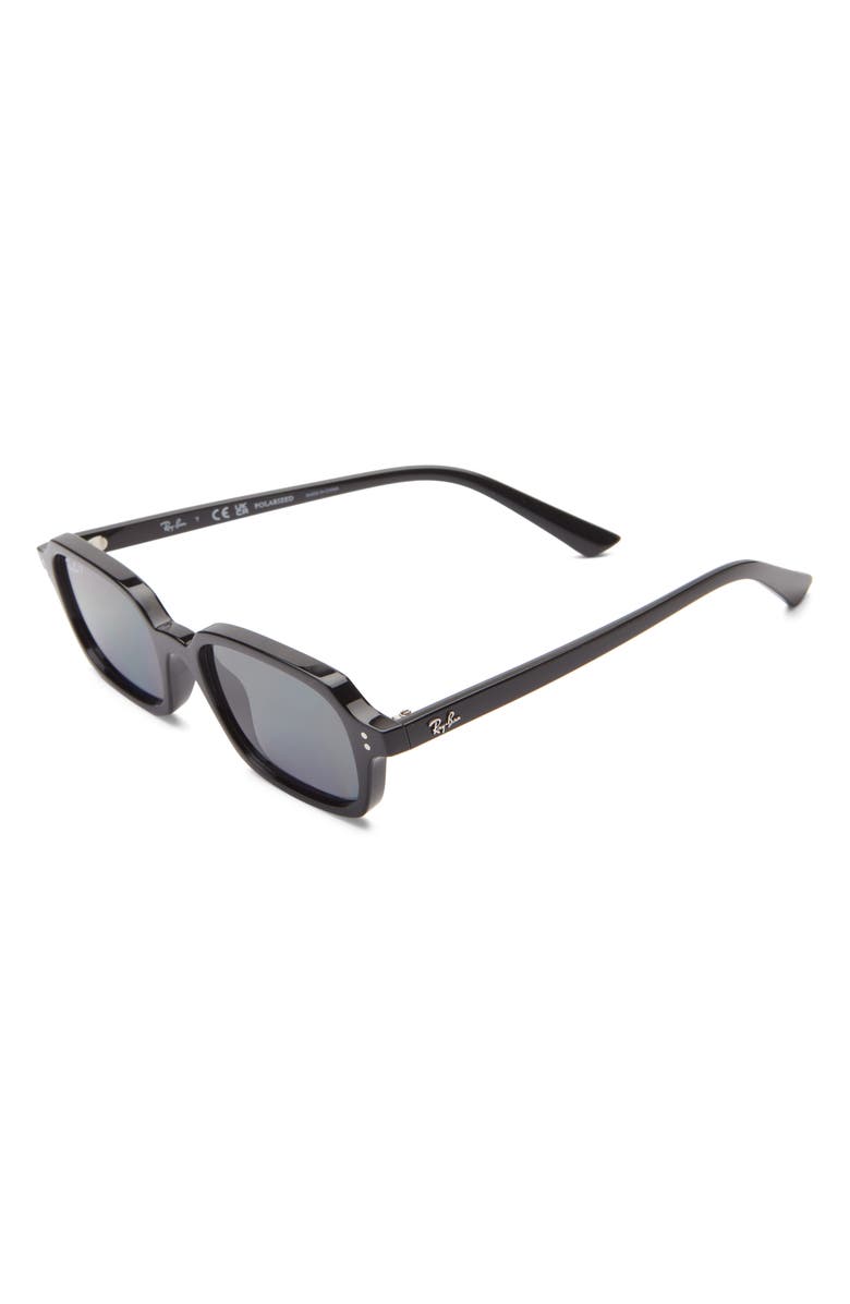 Ray-Ban 52mm Polarized Pillow Sunglasses, Alternate, color, Black