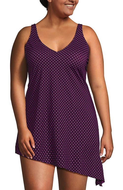 LANDS' END LANDS' END SLENDER SUIT FAUXKINI ONE PIECE SWIMSUIT 