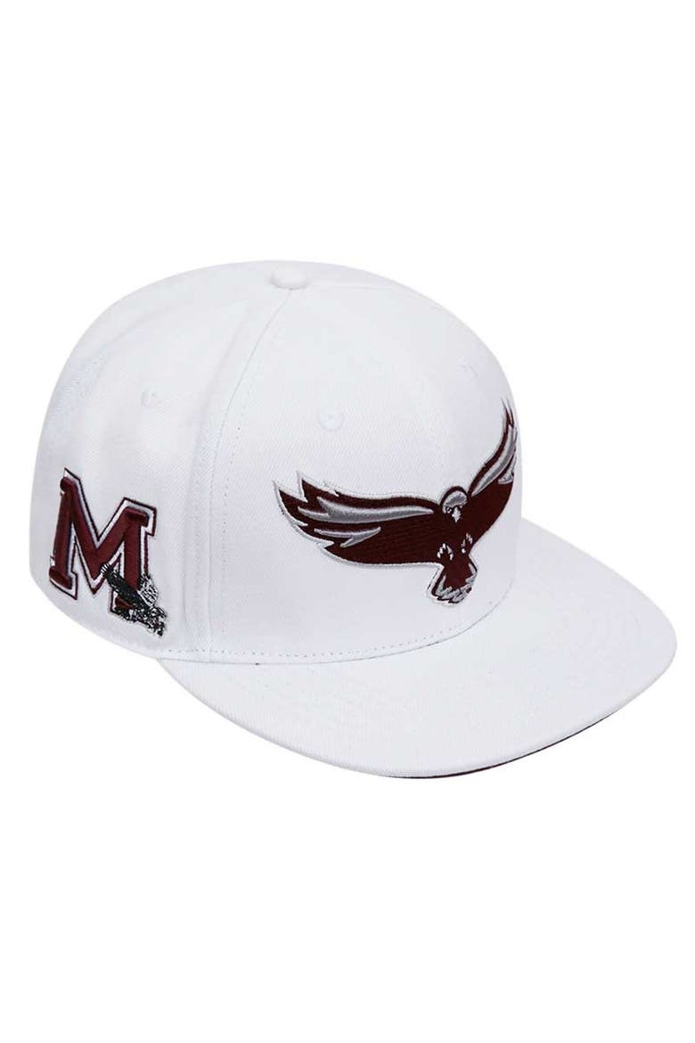 Men's Pro Standard White Maryland Eastern Shore Hawks Mascot Evergreen Wool Snapback Hat, Alternate, color, White