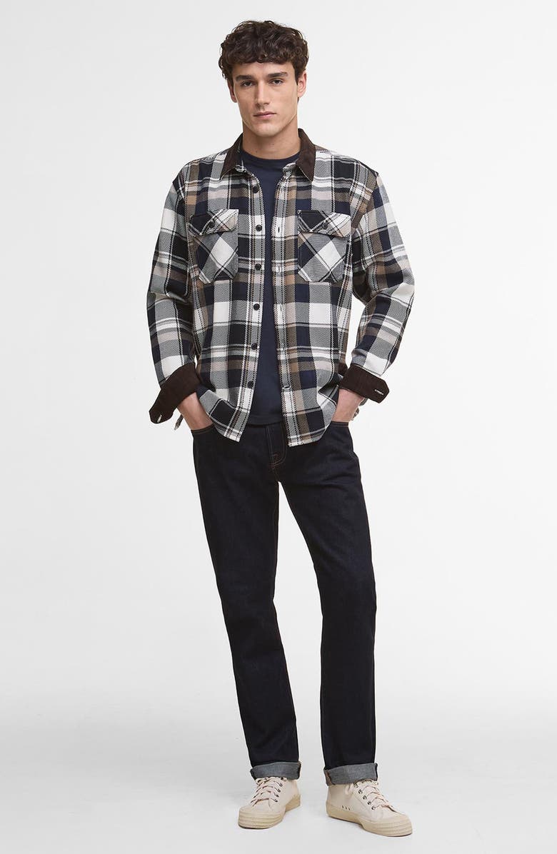 Barbour Grasmoor Plaid Heavyweight Cotton Twill Button-Up Shirt, Alternate, color, Navy