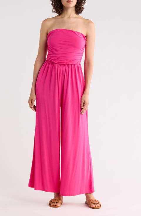 Strapless Wide Leg Jumpsuit