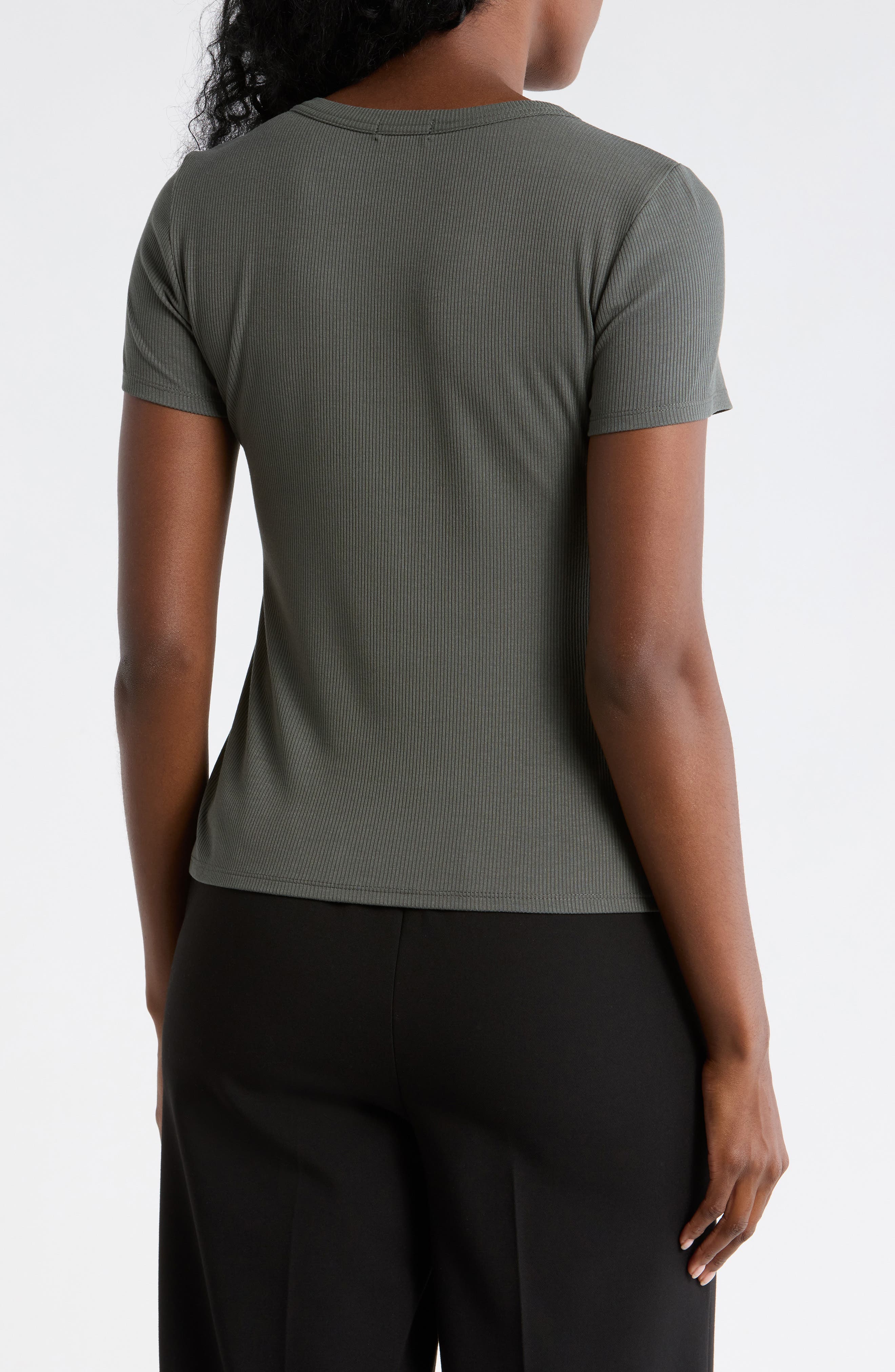 Rib Knit Jersey T-Shirt - image 4
