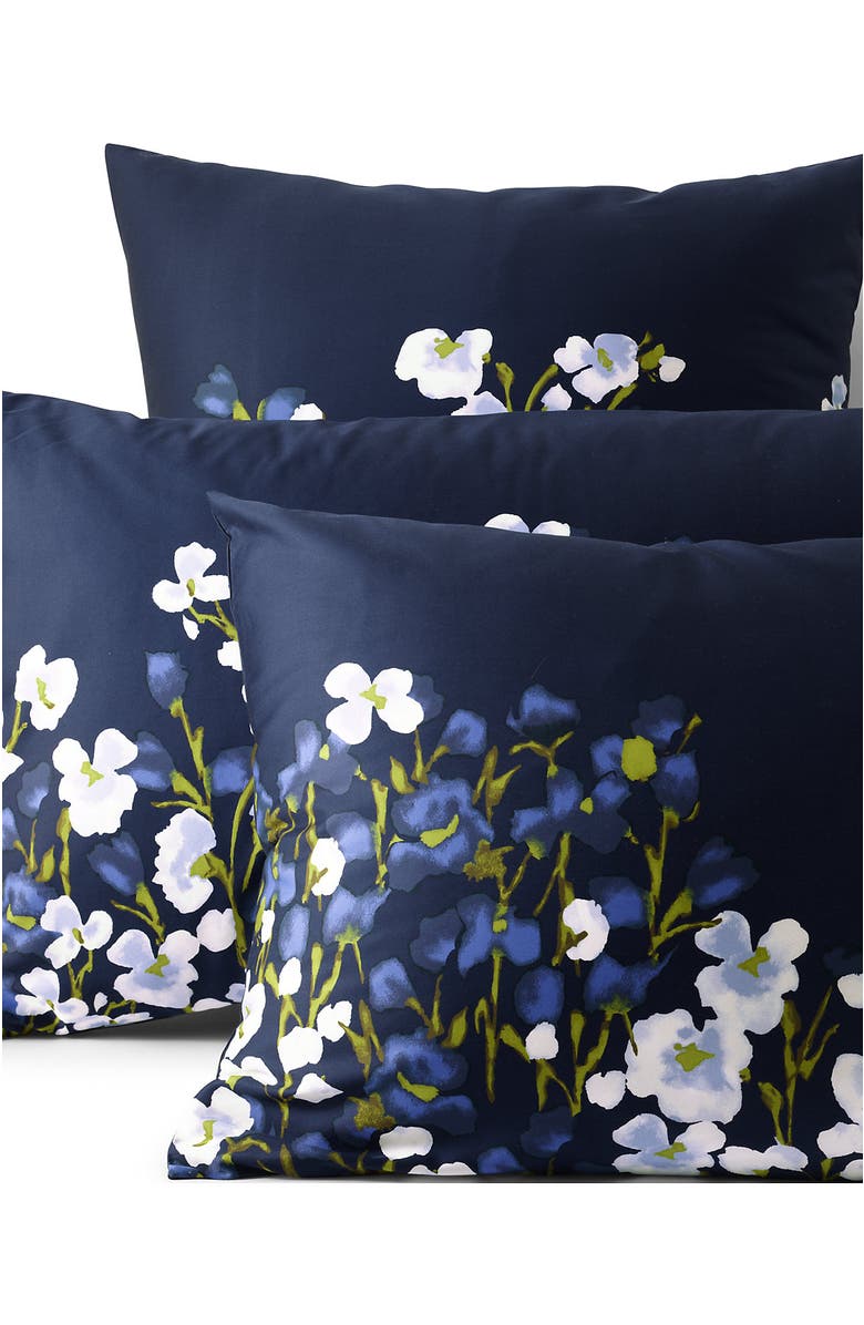 Lands' End 400 Thread Count Premium Supima Cotton No Iron Sateen Pillow Sham, Main, color, Deep Sea Navy Floral