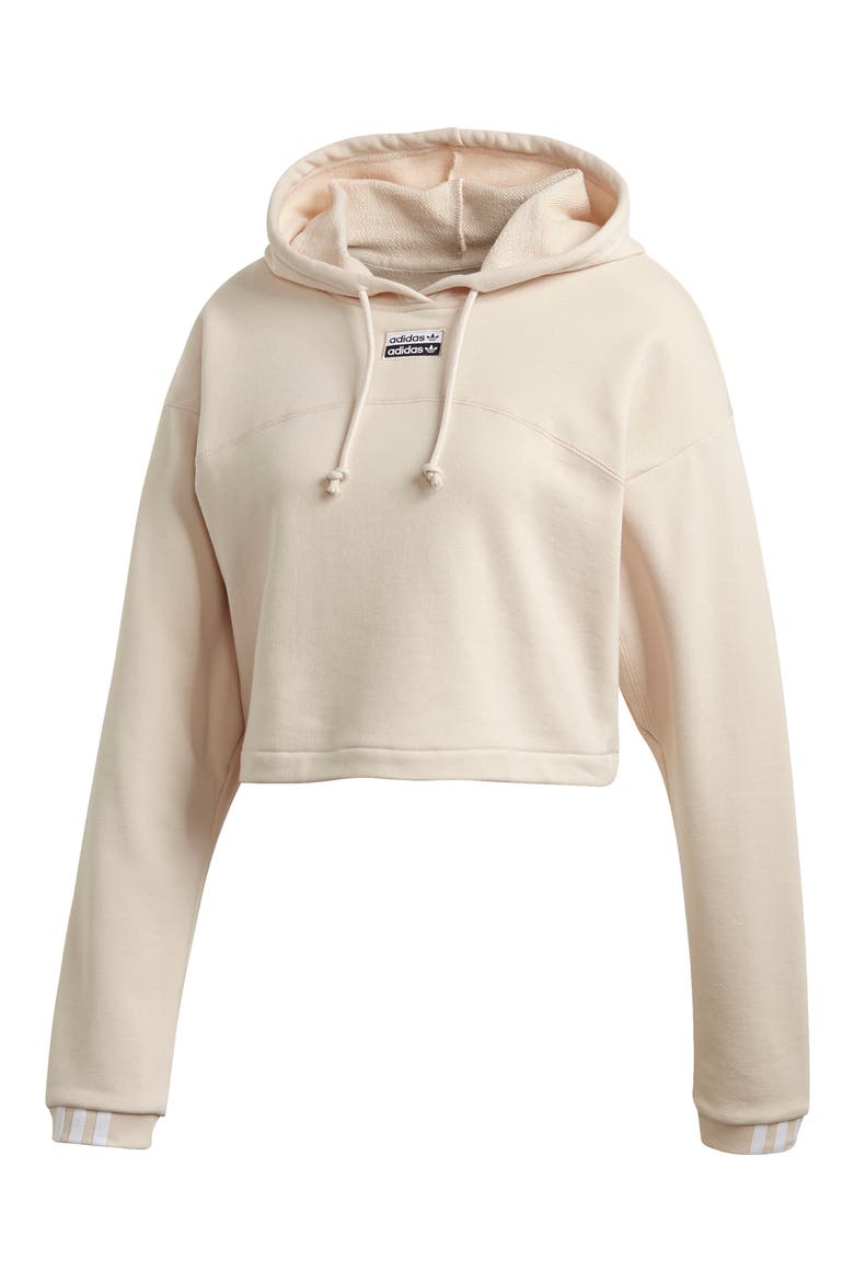 R.Y.V. Cropped French Terry Hoodie, Alternate, color, LINEN