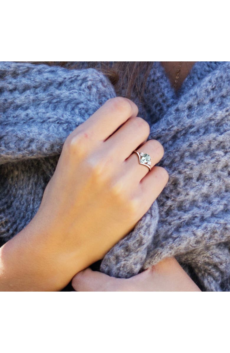 Julianna B. Aquamarine & Diamond Engagement Ring 14k, Alternate, color, Aquamarine