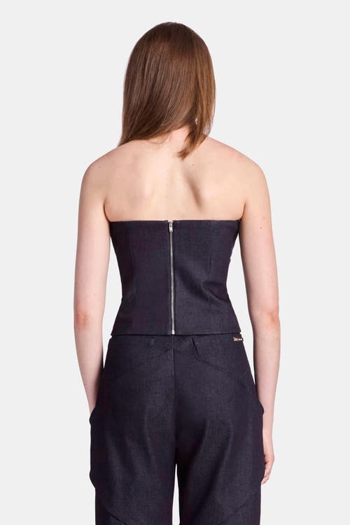 Kate Barton Symmetrical Sculpted Denim Corset In Black