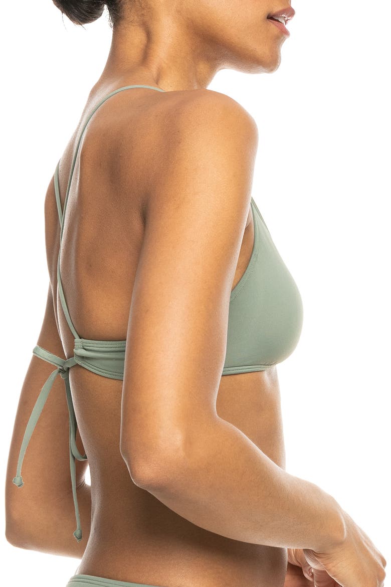 Beach Classics Strappy Athletic Triangle Bikini Top, Alternate, color, AGAVE GREEN