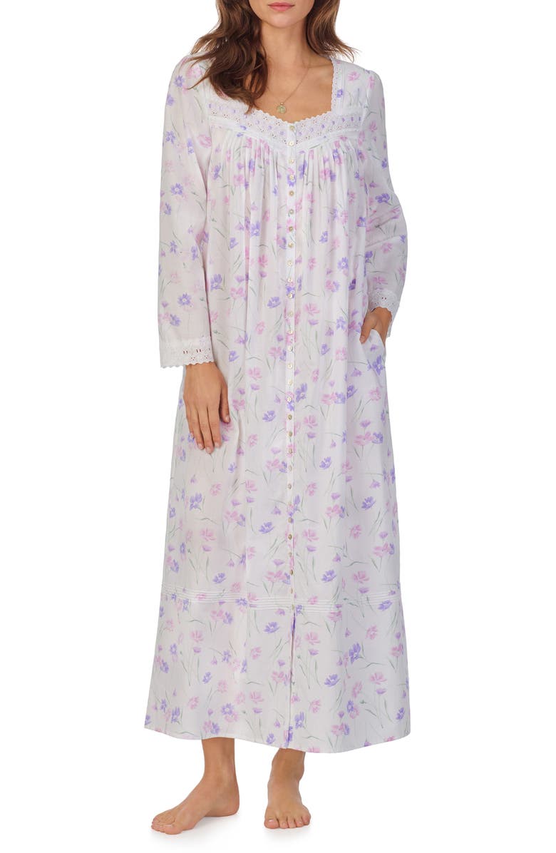 Eileen West Long Sleeve Cotton Lawn Ballet Nightgown, Alternate, color, 