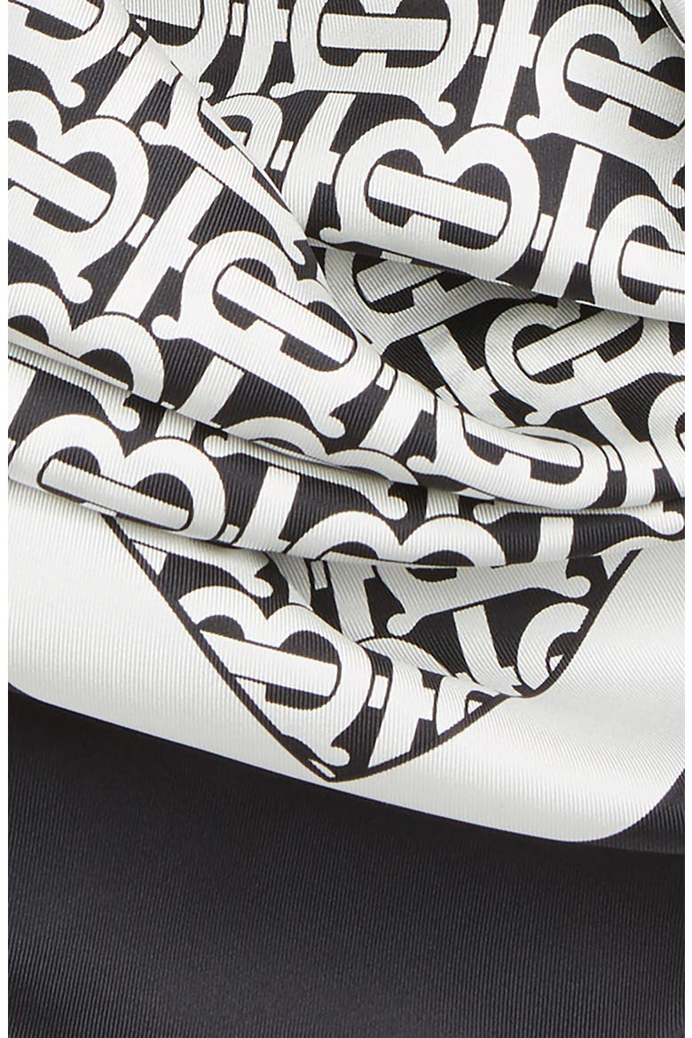 Monogrammed Square Silk Scarf, Alternate, color, MONOCHROME