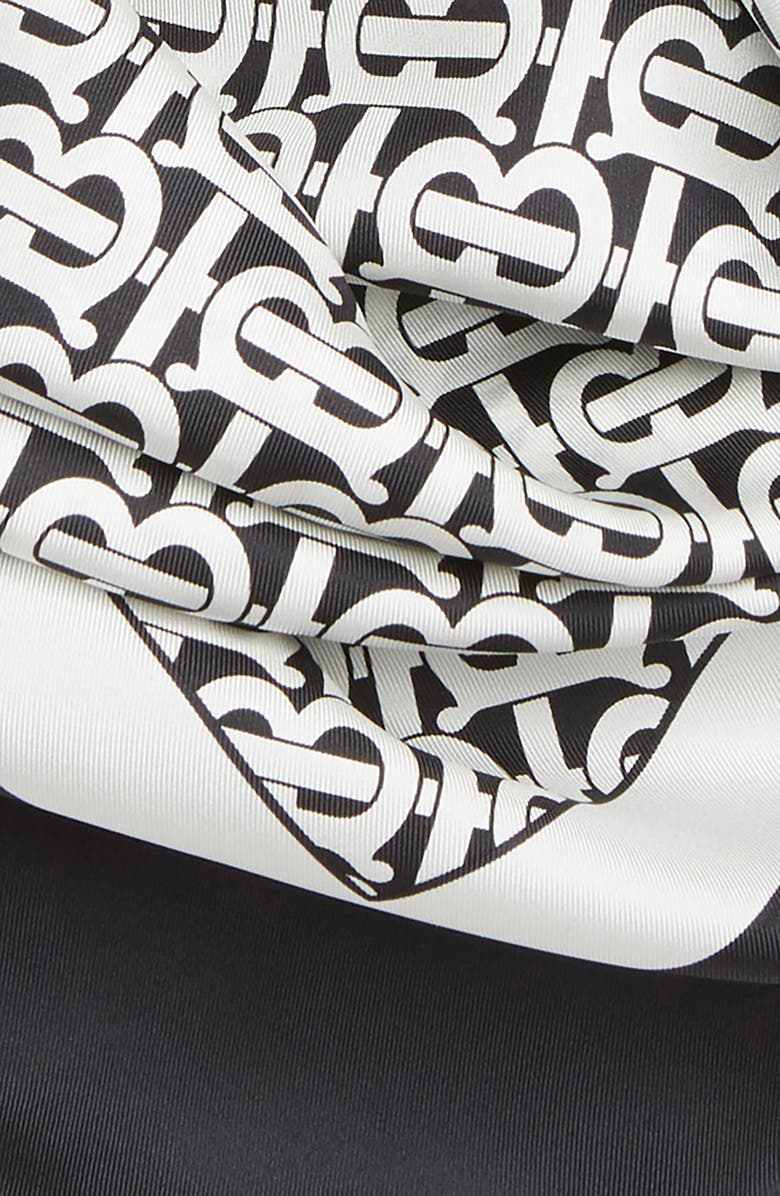 Burberry Monogrammed Square Silk Scarf, Alternate, color,