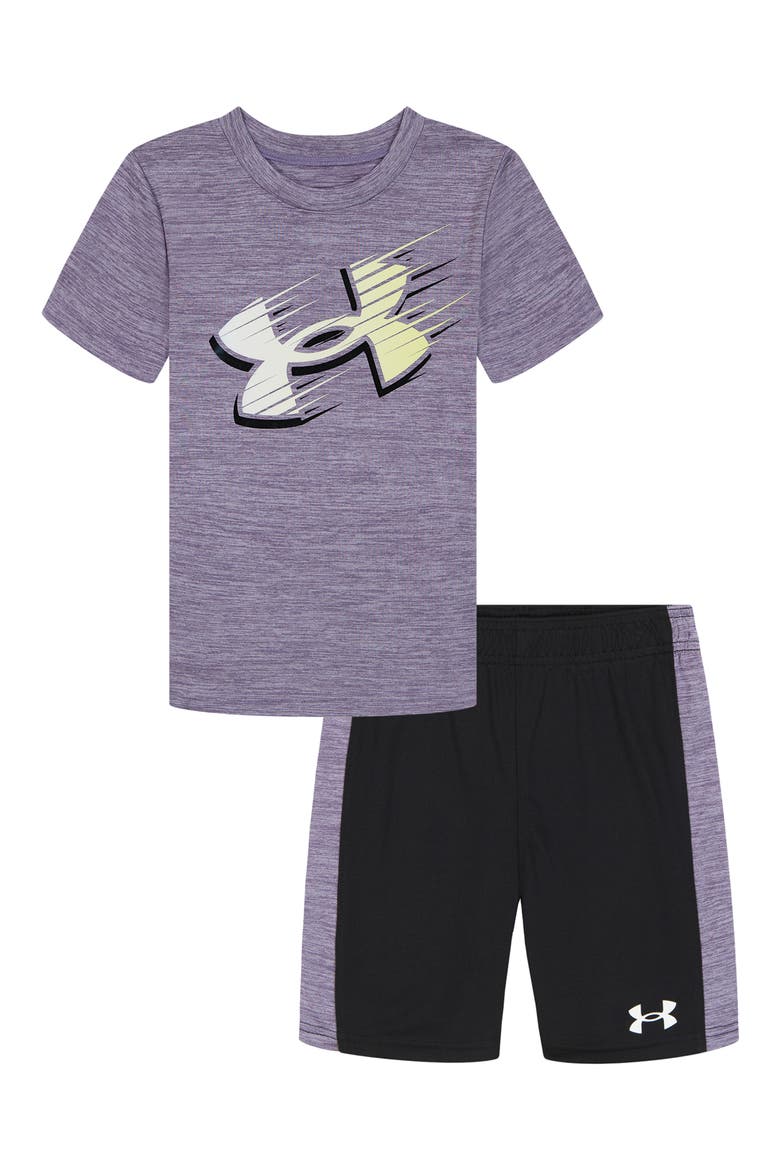 Kids' UA Tech Moves T-Shirt & Shorts Set, Main, color, PURPLE CREST