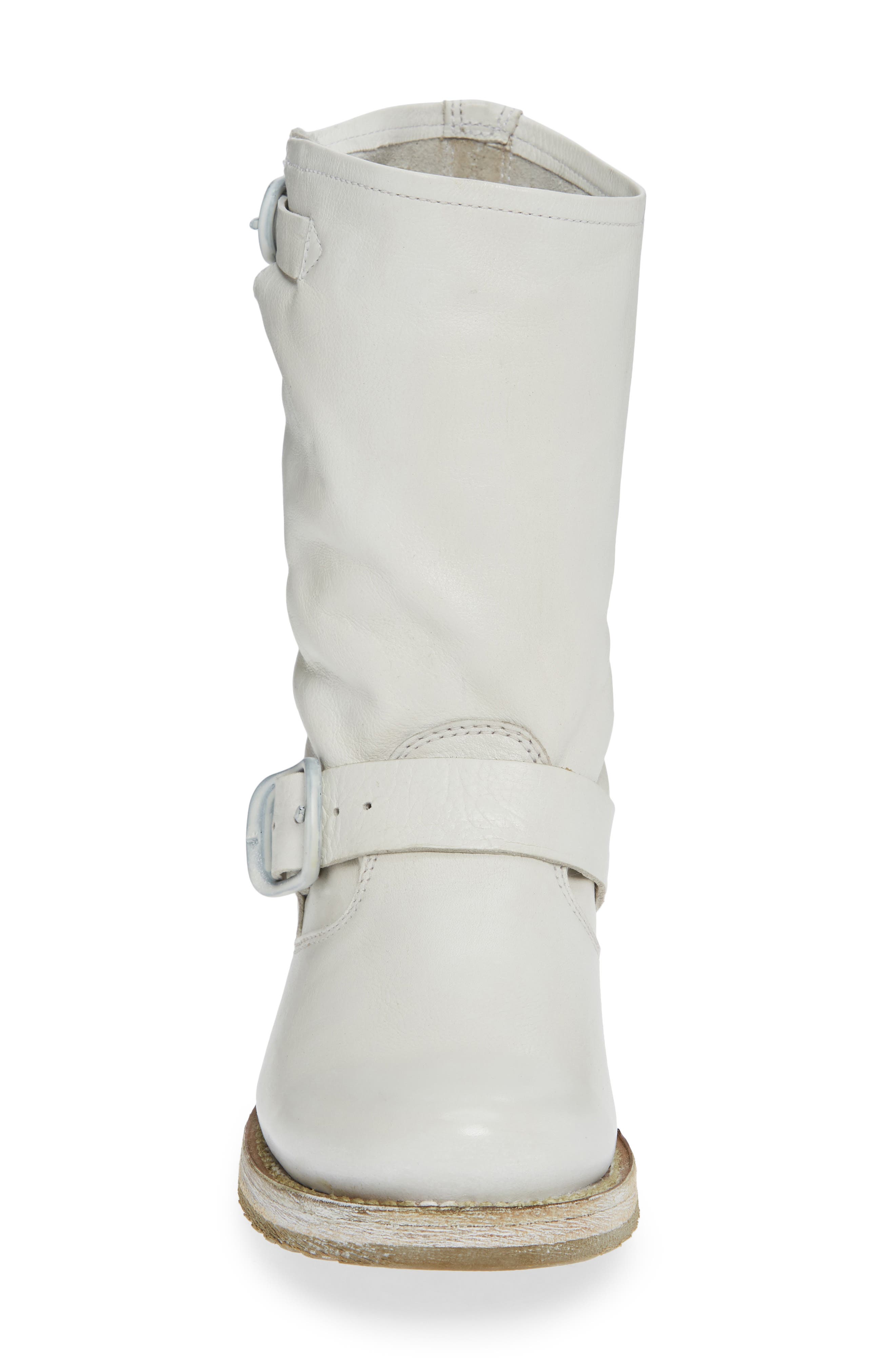 'Veronica Short' Slouchy Boot, Alternate, color, WHITE LEATHER