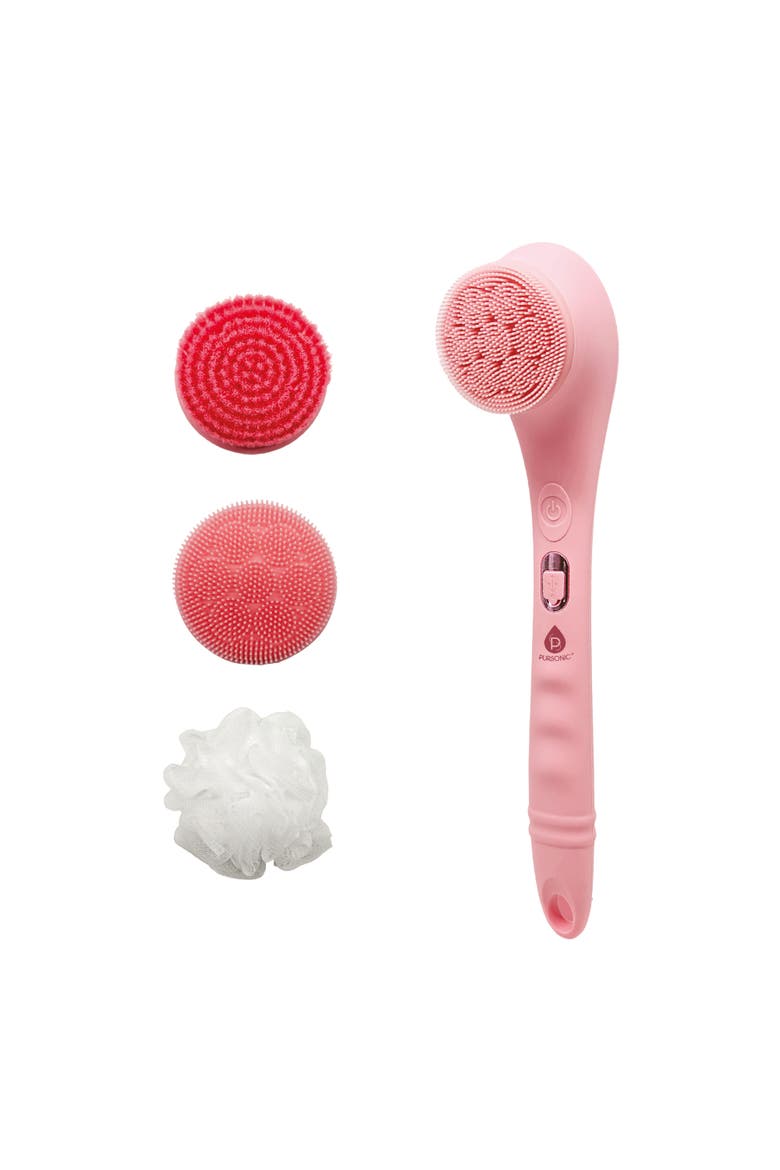 Waterproof Silicone Bath Brush, Main, color, Pink