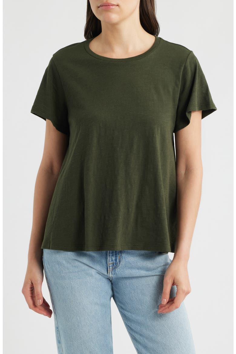 Crewneck Organic Cotton T-Shirt, Main, color, SEAWEED