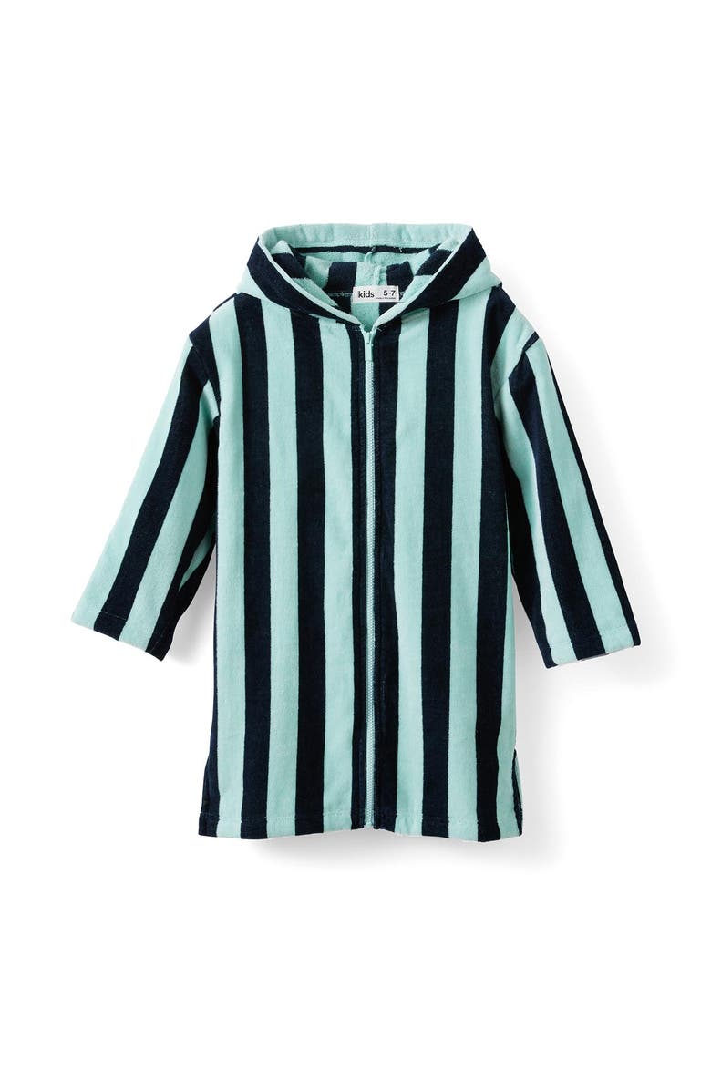 Cotton On Kids Kid's Kids Zip Thru Hooded Towel, Main, color, Squid Ink Aquamarine Bold